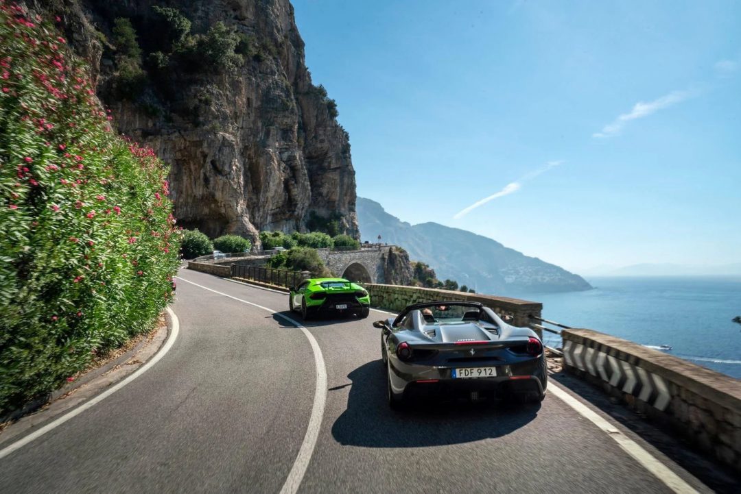 Sensory Thrills Sports Car Bliss on Amalfi’s Coastline